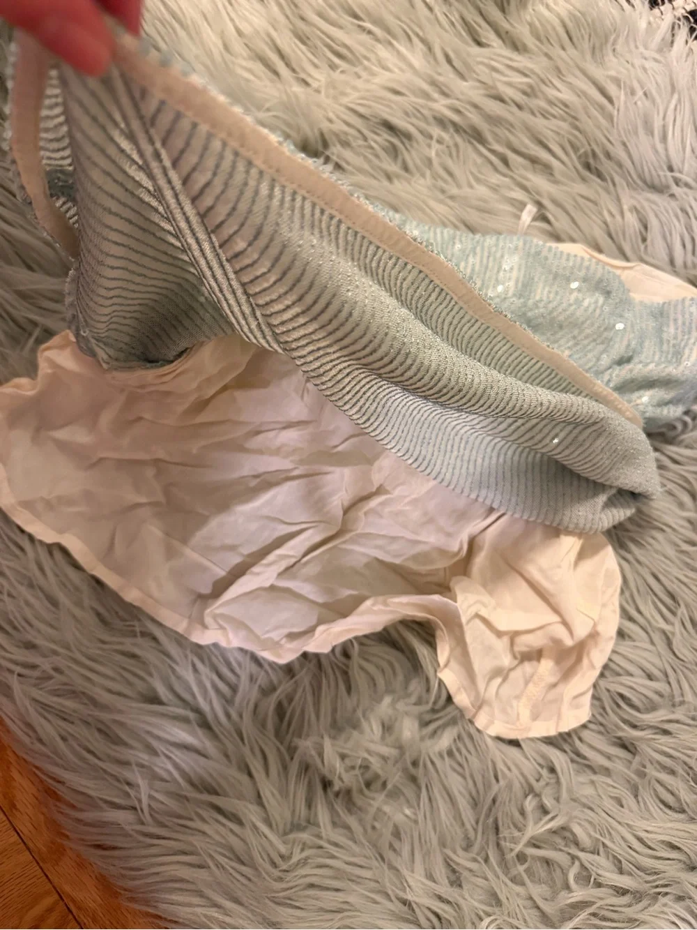 Free People light blue sequin mini skirt with tie front detail